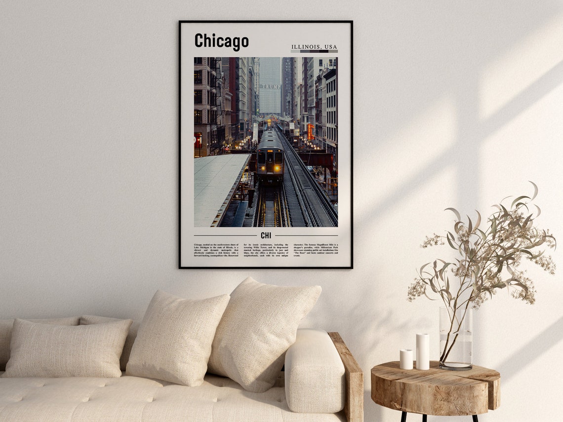 Chicago Print Chicago Poster Chicago Wall Art United States Photo United States Poster United States Print - Image 2