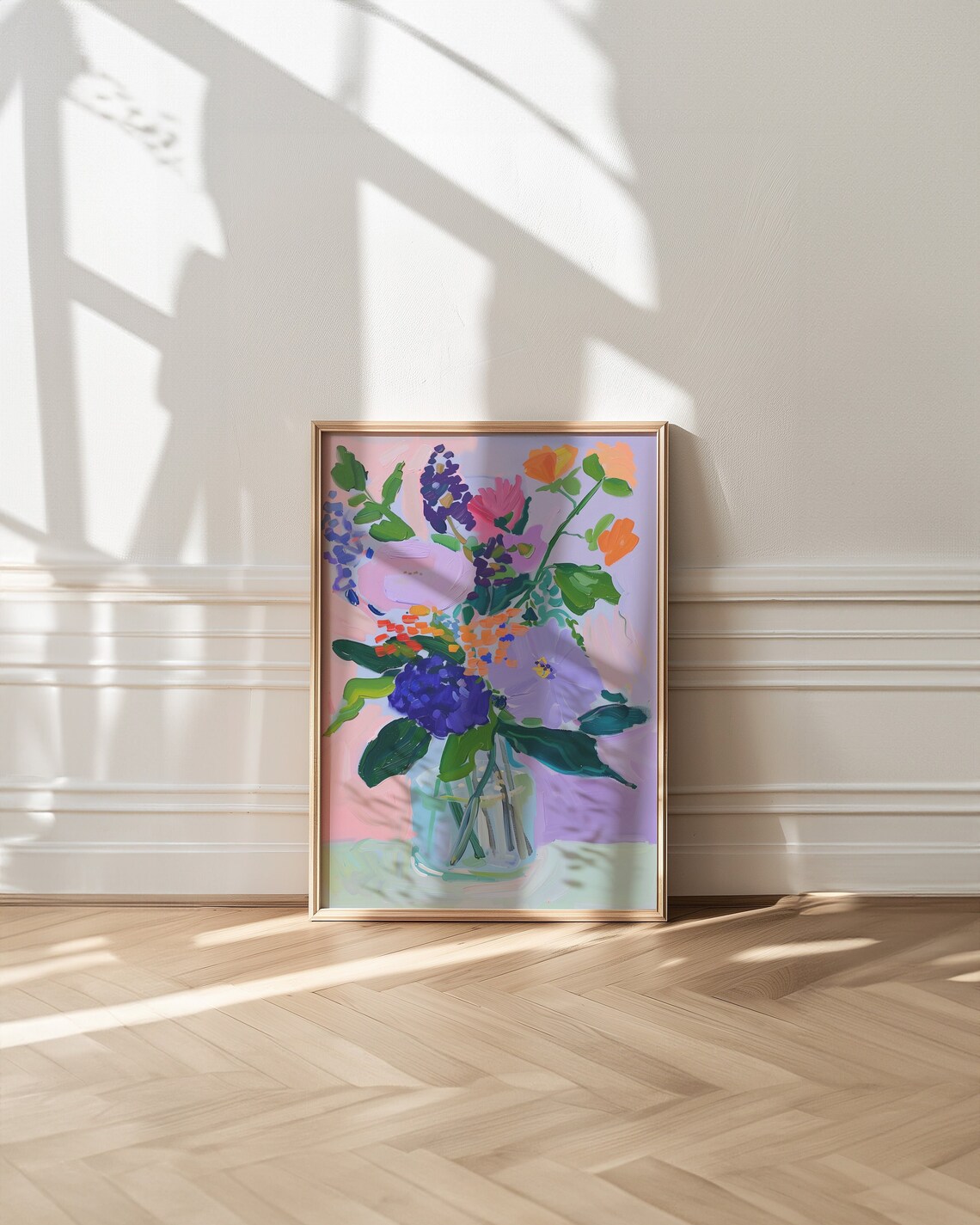 Danish Pastel Matisse-Inspired Floral Art Print
