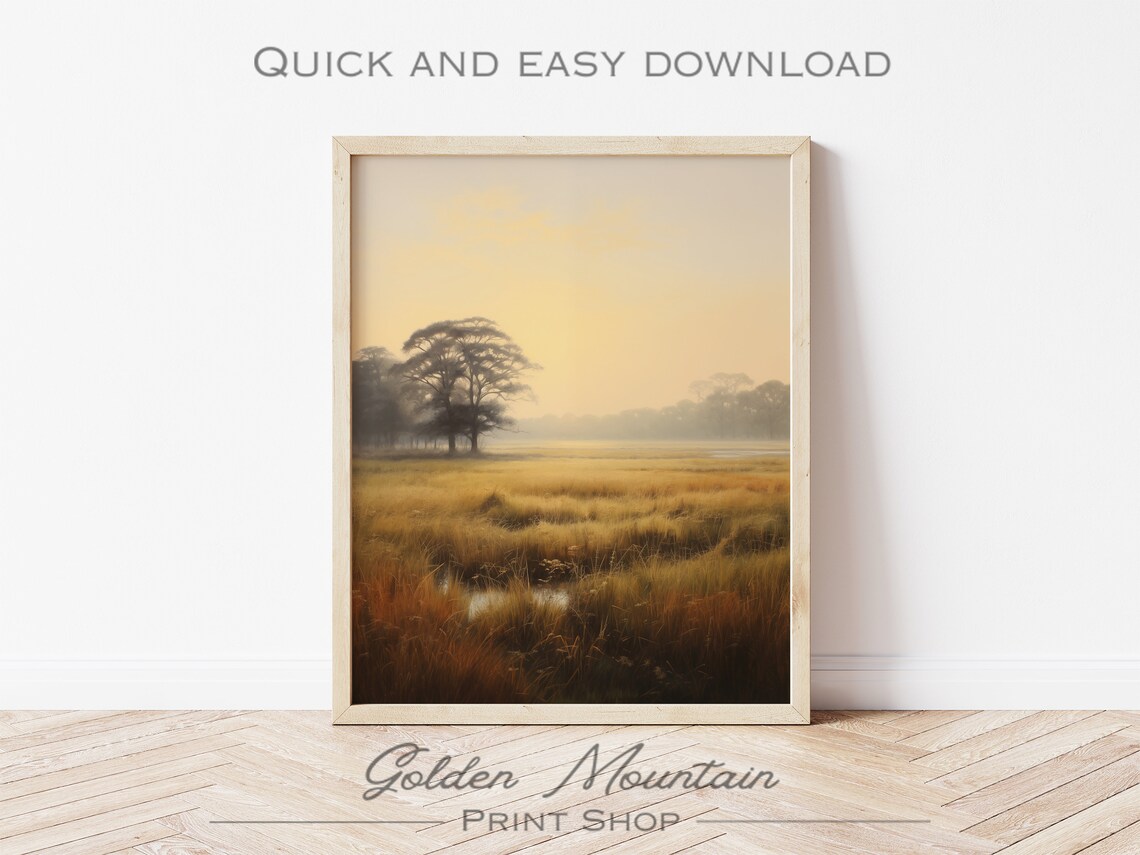 Wildflower Field Landscape Oil Painting Sunset Art Print Summer Country Art Print Farmhouse Wall Art - Image 3
