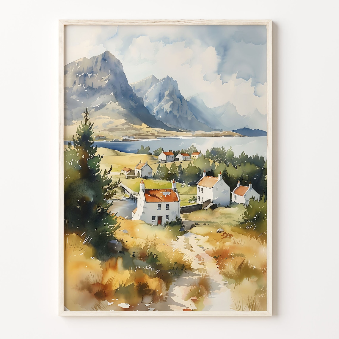 Isle Of Islay Watercolor Painting, Scotland Travel Poster