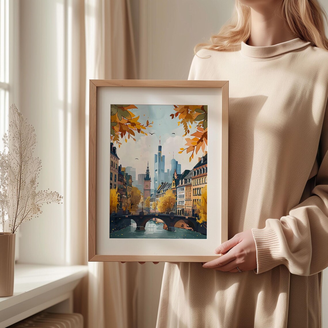 Frankfurt Watercolor Travel Poster, Germany Wall Art - Image 2