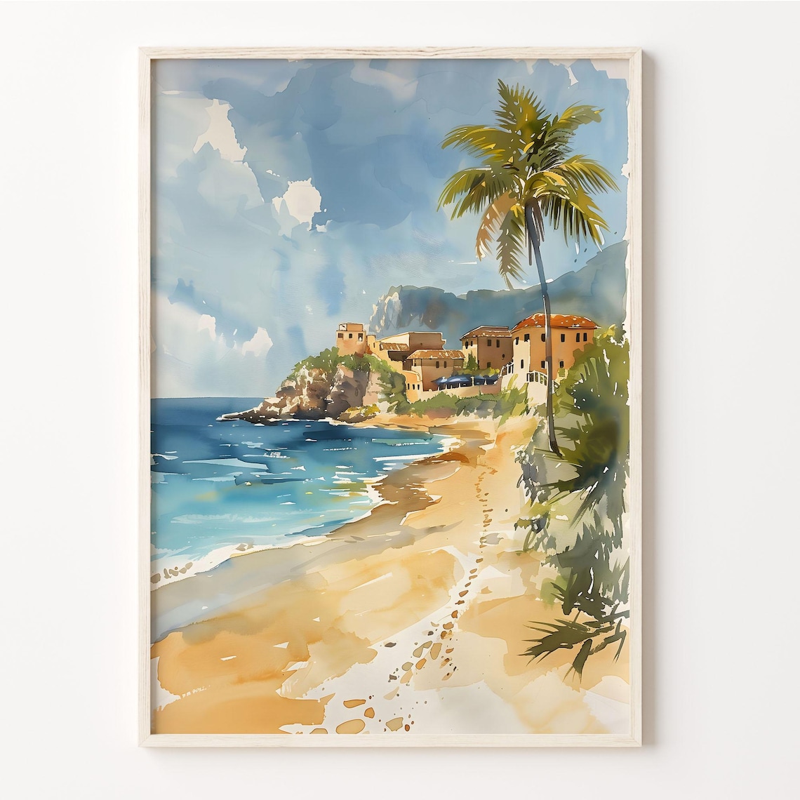 Playa Del Carmen Watercolor Travel Poster, Art Print