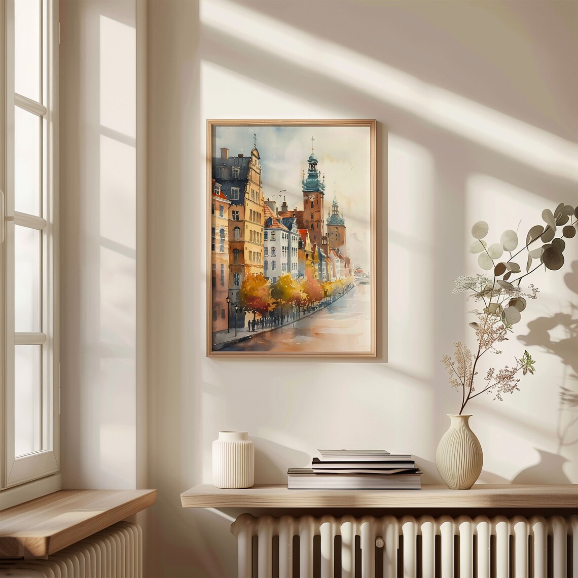 Copenhagen Watercolor Painting, Scandinavian Travel Poster - Image 4