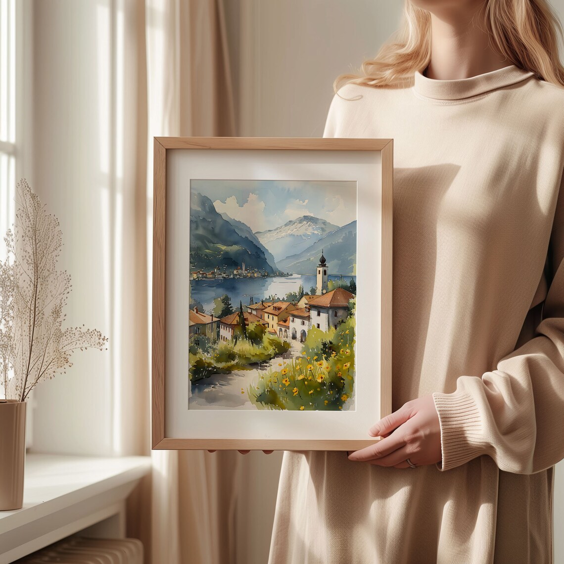 Interlaken Watercolor Painting Travel Print - Image 2