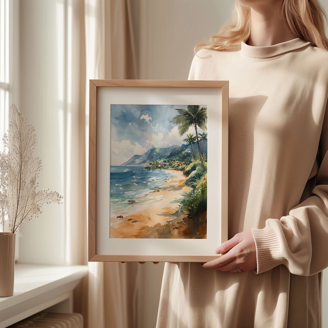 Lahaina Maui Watercolor Banyan Tree Art Print, Hawaii - Image 2