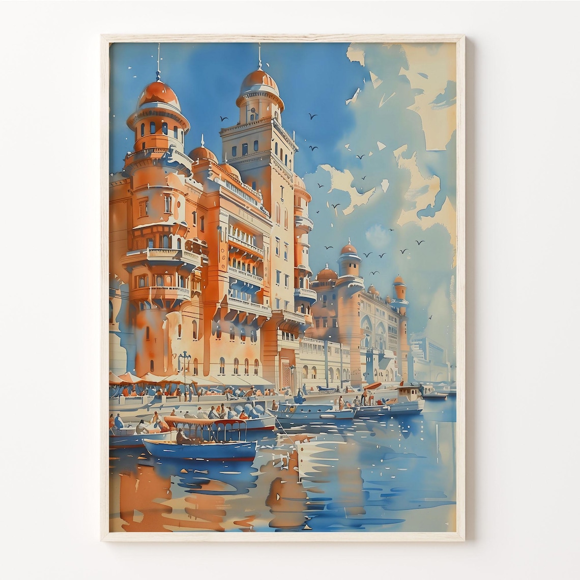 Manama Watercolor Painting Manama Travel Print Bahrain Poster Wall Art City Painting Travel Gift Wedding Present C30 667
