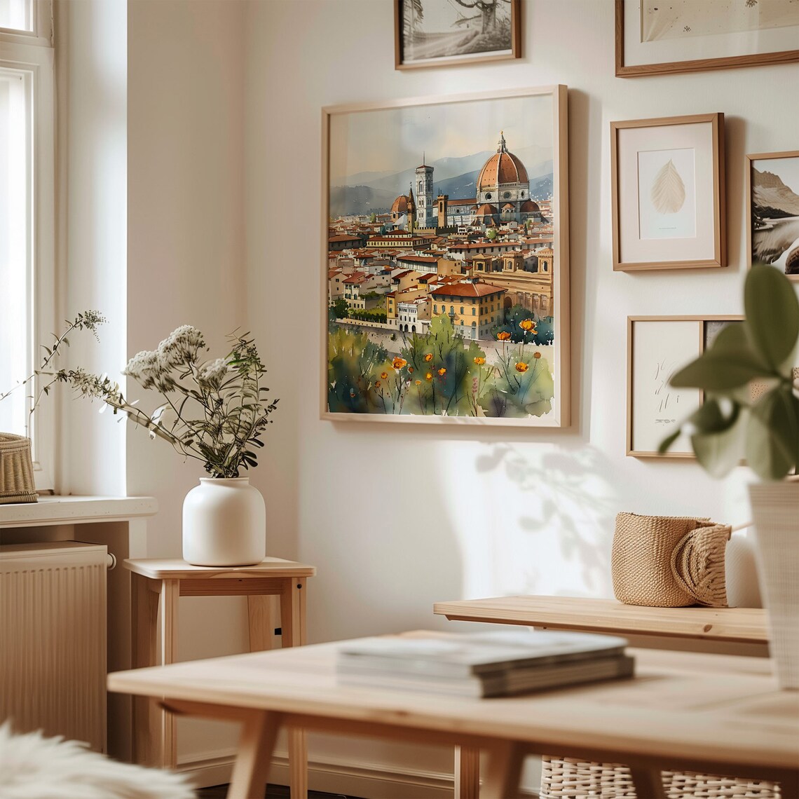 Florence Watercolor Painting, Italy Travel Poster - Image 3