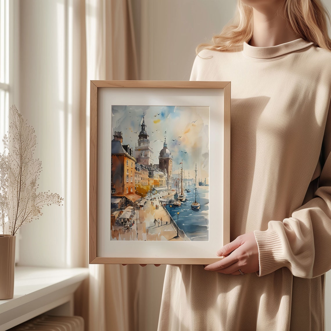 Portsmouth Watercolor Painting United Kingdom Wall Art Portsmouth Poster Travel Print Birthday Present Wedding Gift C30 76 - Image 2