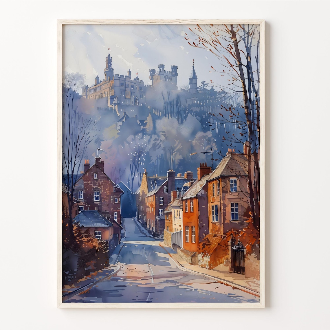 Durham Watercolor Travel Poster, Home Decor Print