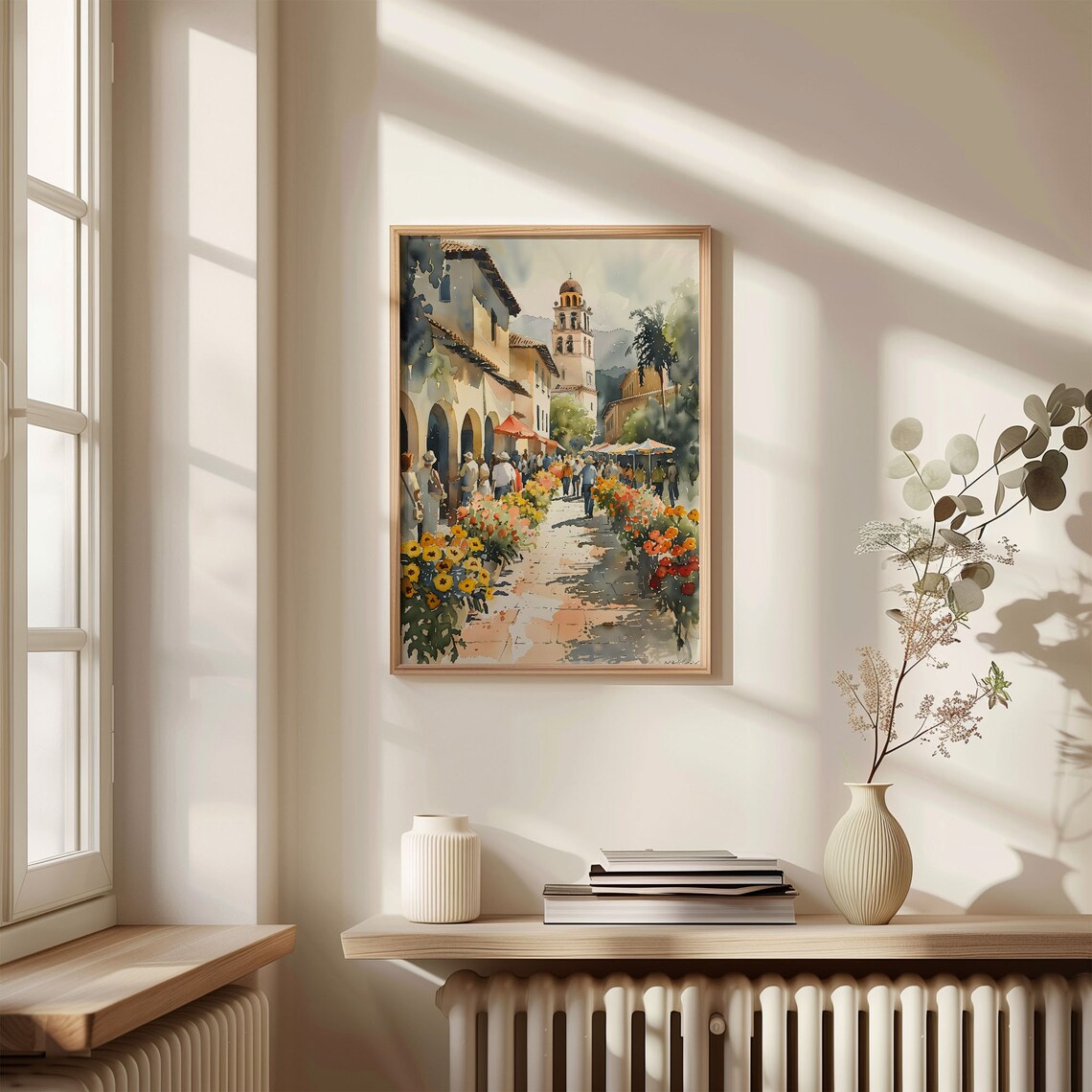 Puerto Rico Old San Juan Flower Market Church Watercolor Poster - Image 4
