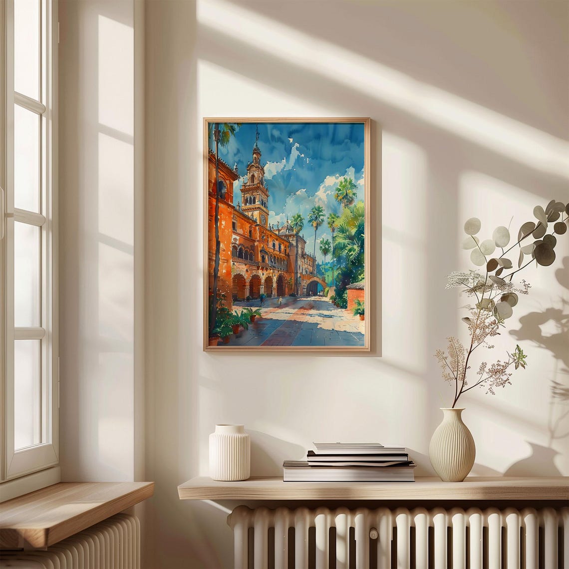 Seville Watercolor Painting Spain Wall Art Plaza De Espana Poster Travel Gift Home Decor Europe Print Art Poster C30 750 - Image 4