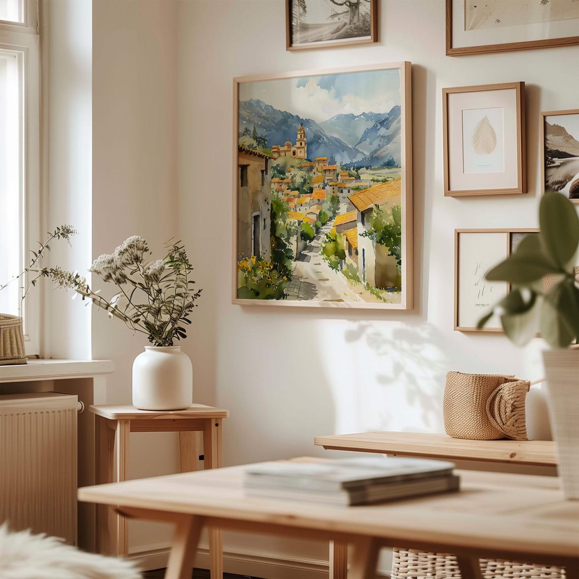 Cusco Peru Andean Mountain Village Watercolor Painting Poster - Image 3