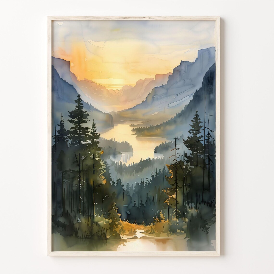Oregon Watercolor Retro Travel Poster, Traditional Style