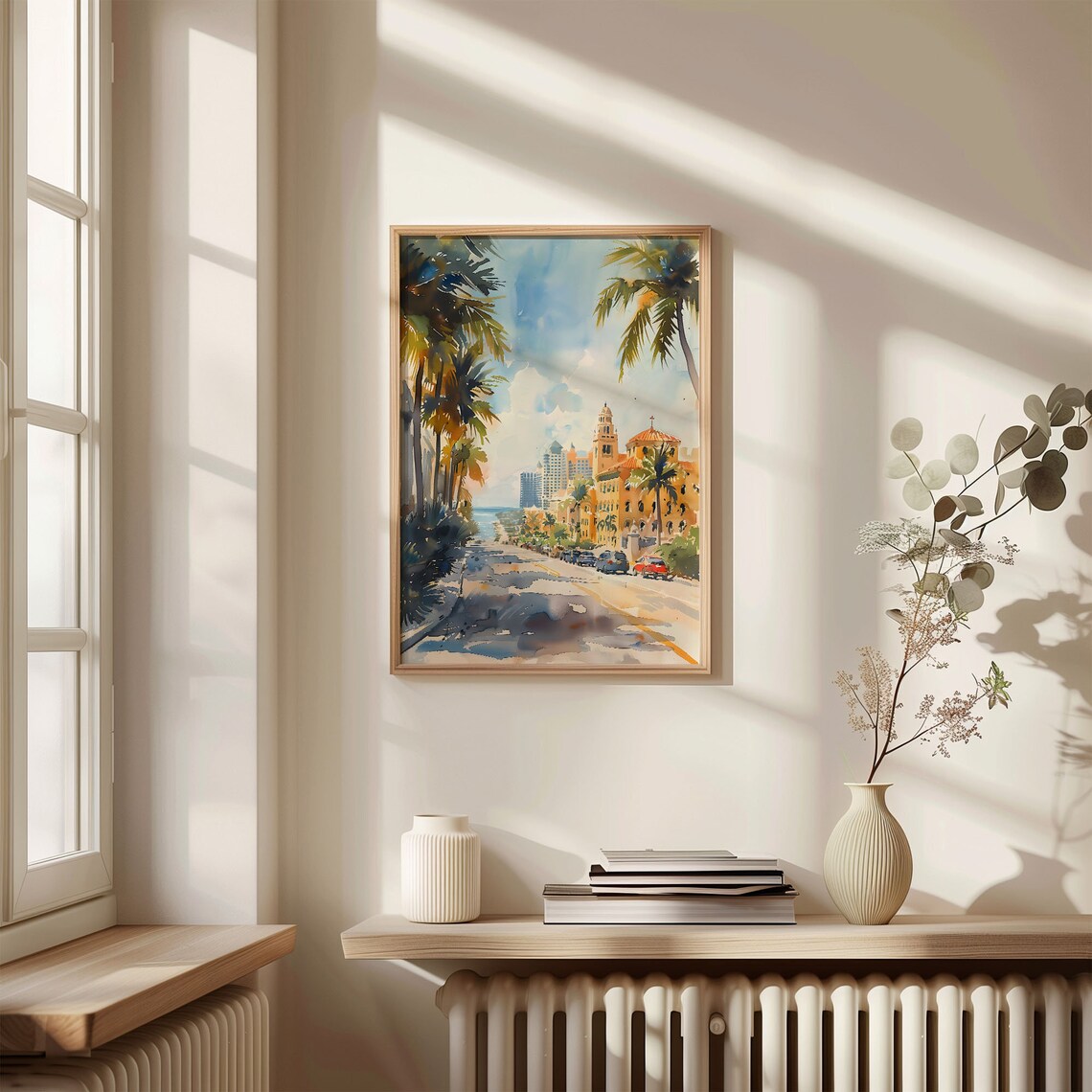 Miami Watercolor Travel Poster, Traditional Art Print - Image 4