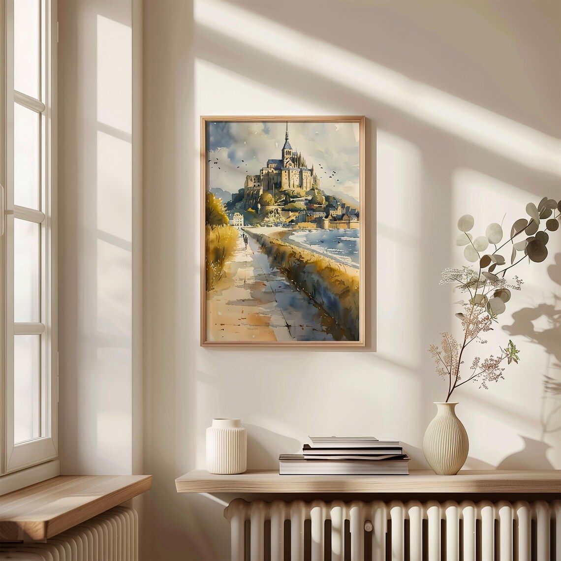 Mont Saint Michel Watercolor Art Print, Wall Poster - Image 4