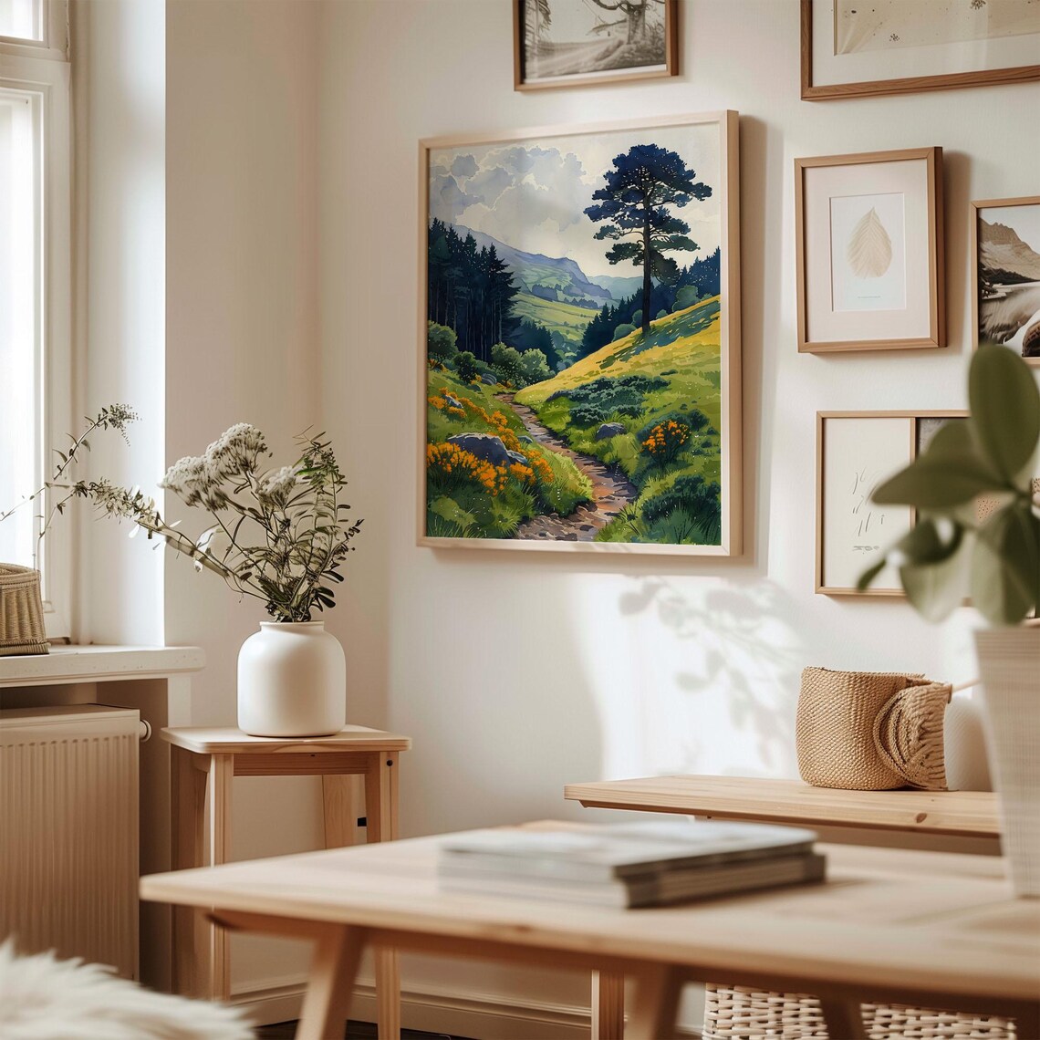 Watercolor Peak District Landscape Art Print - Image 3