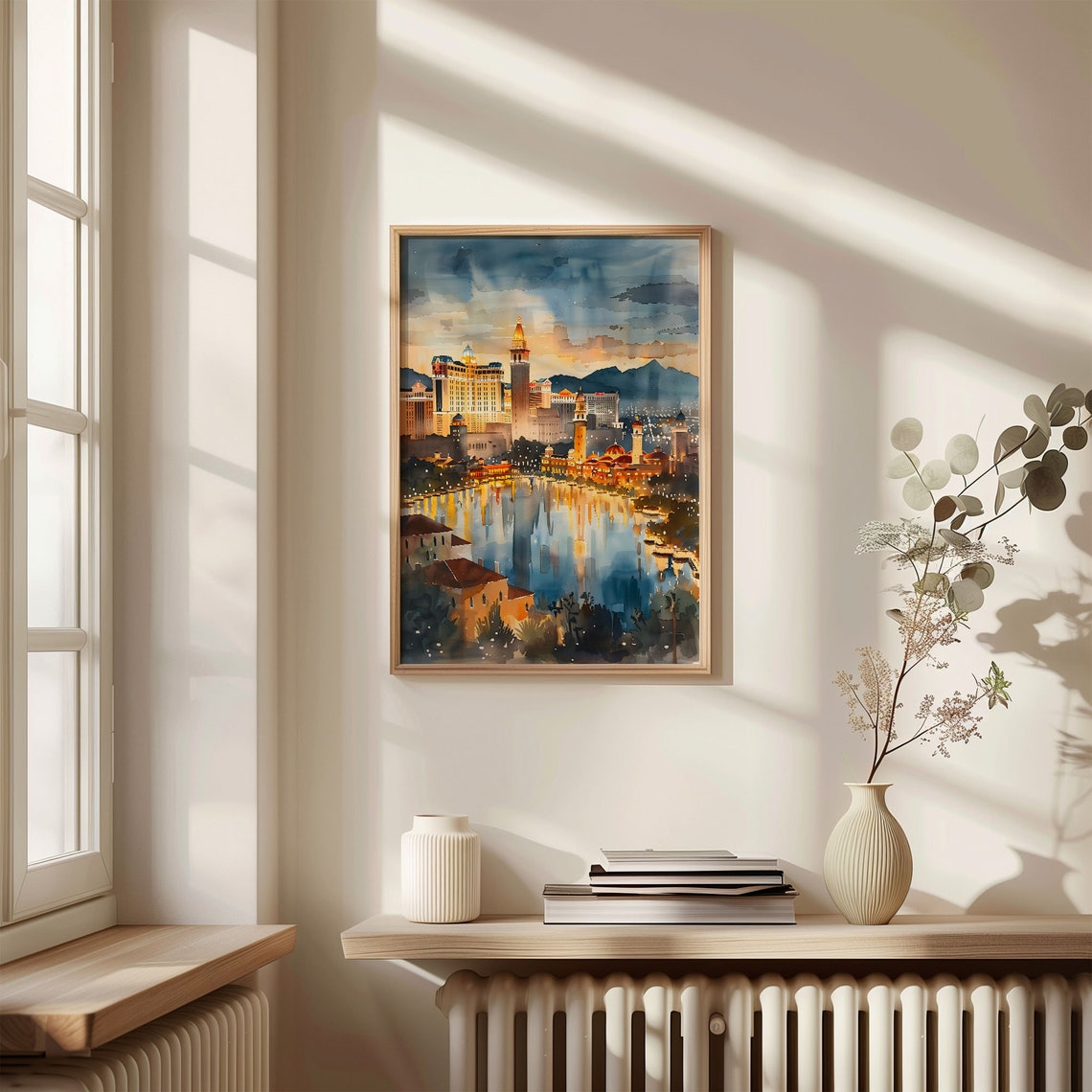 Las Vegas Watercolor Painting Nevada Wall Art Travel Poster Statue Of Liberty Print Watercolor Wall Art C30 153 - Image 4