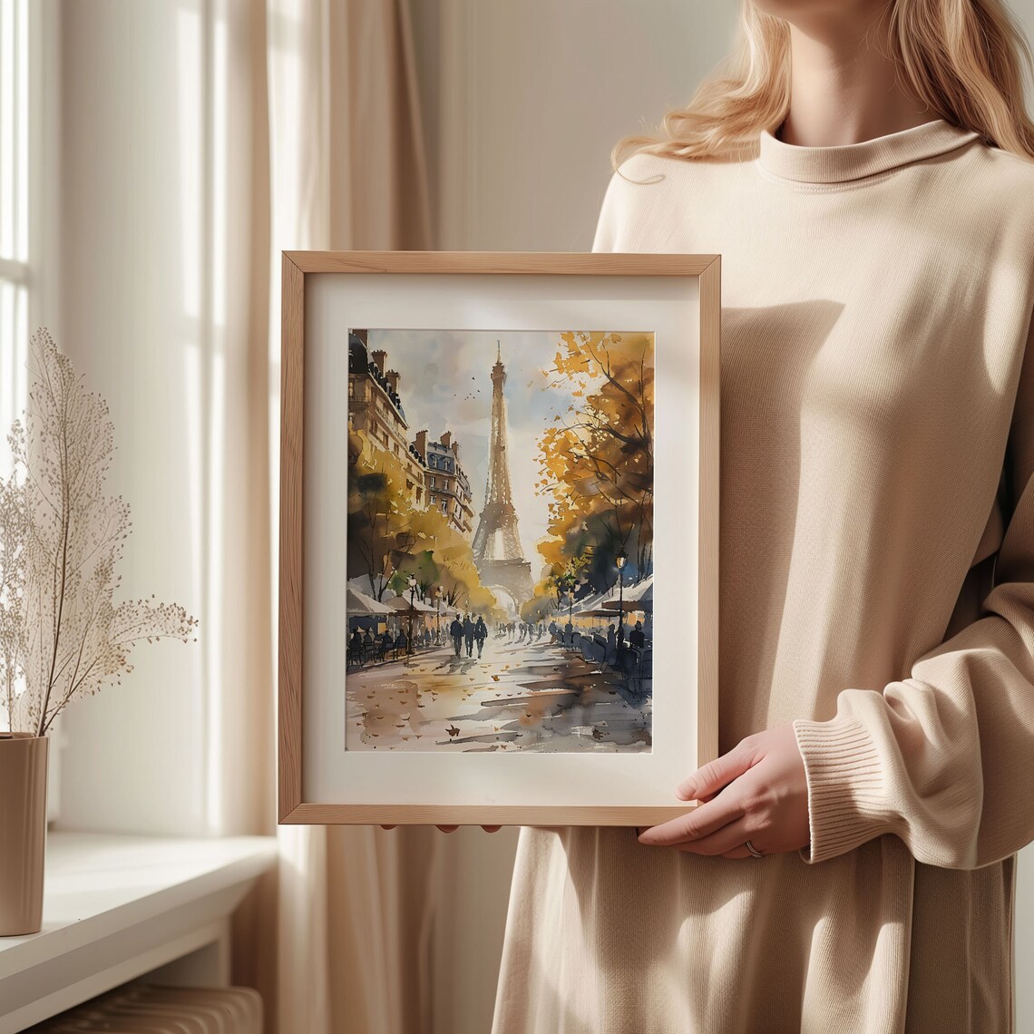 Paris Watercolor Eiffel Tower Travel Poster - Image 2