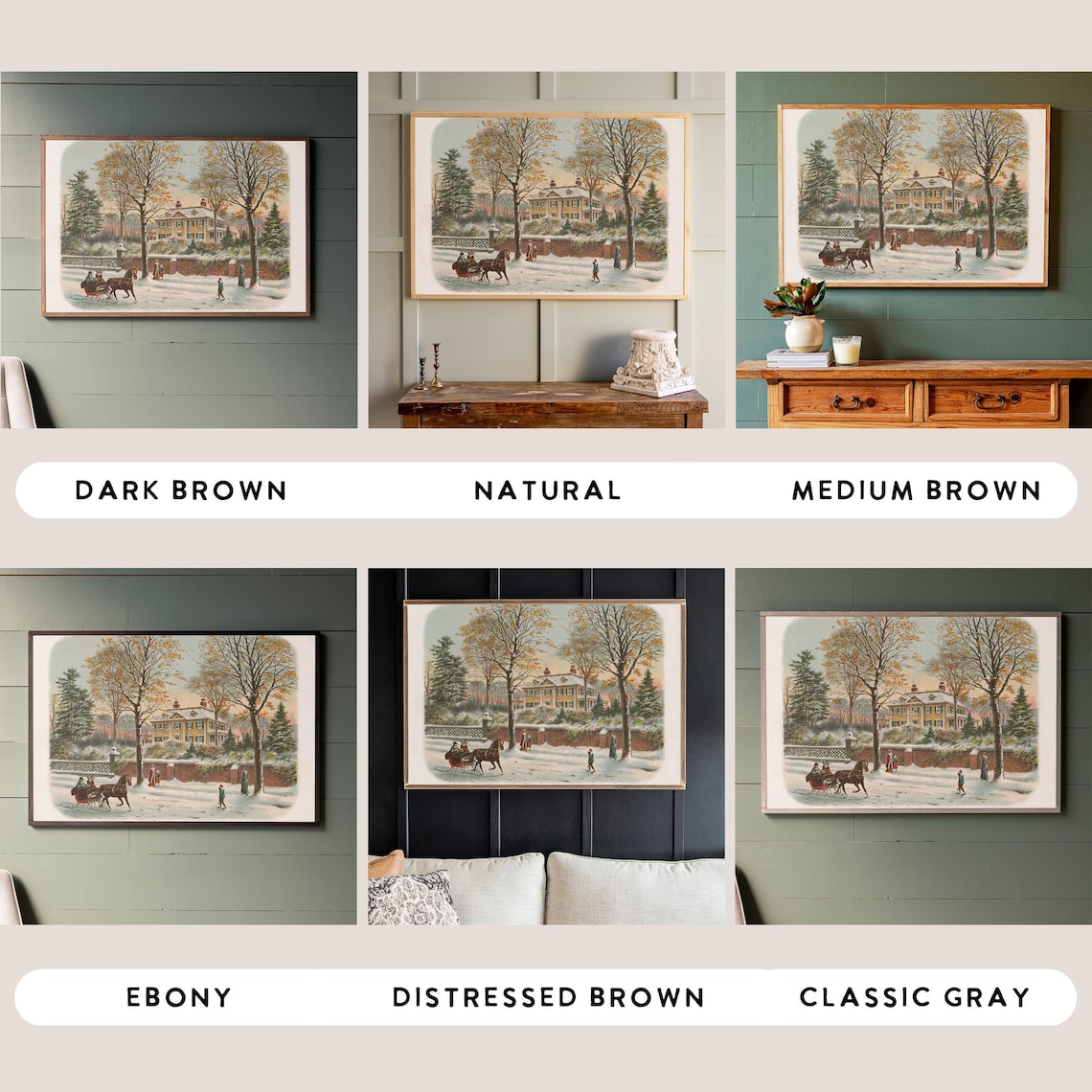 Vintage Christmas Eve Scene, Holiday Art Print - Image 2