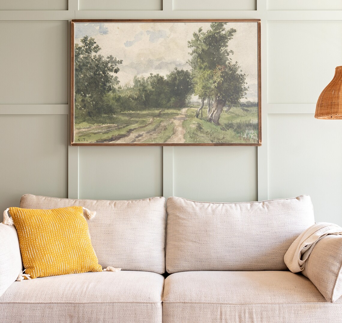 Green Trees, Living Room Nature Wall Art Print - Image 2