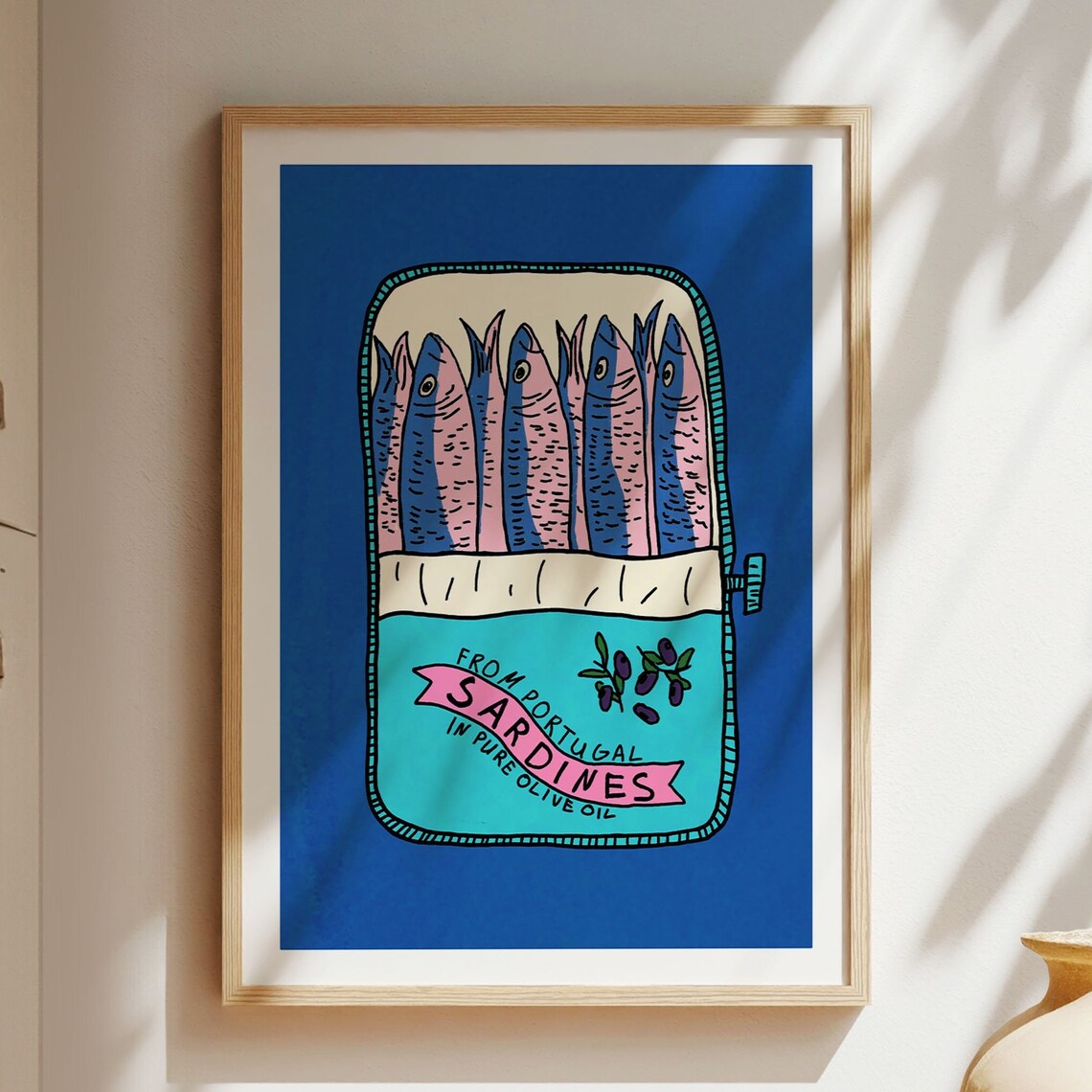 Portuguese Sardines Tin Vintage Retro Food Illustration Poster - Image 3