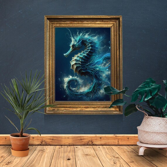 Majestic Ocean Seahorse Art Underwater Fantasy Wall Decor