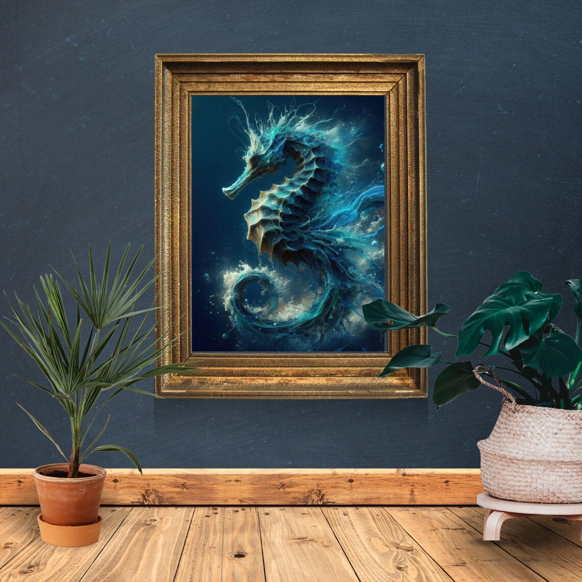 Majestic Ocean Seahorse Art Underwater Fantasy Wall Decor