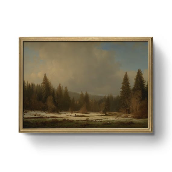 Vintage Winter Forest With Gentle Light Prints