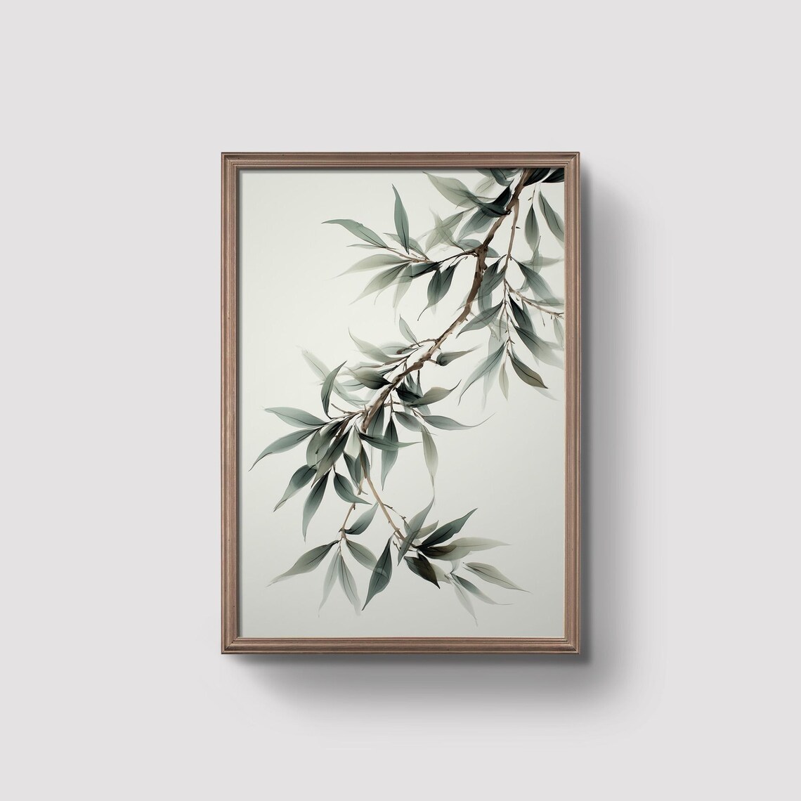 Eucalyptus Branch Print Botanical Wall Art Minimalist Plant Illustration Sage Green Decor Prints