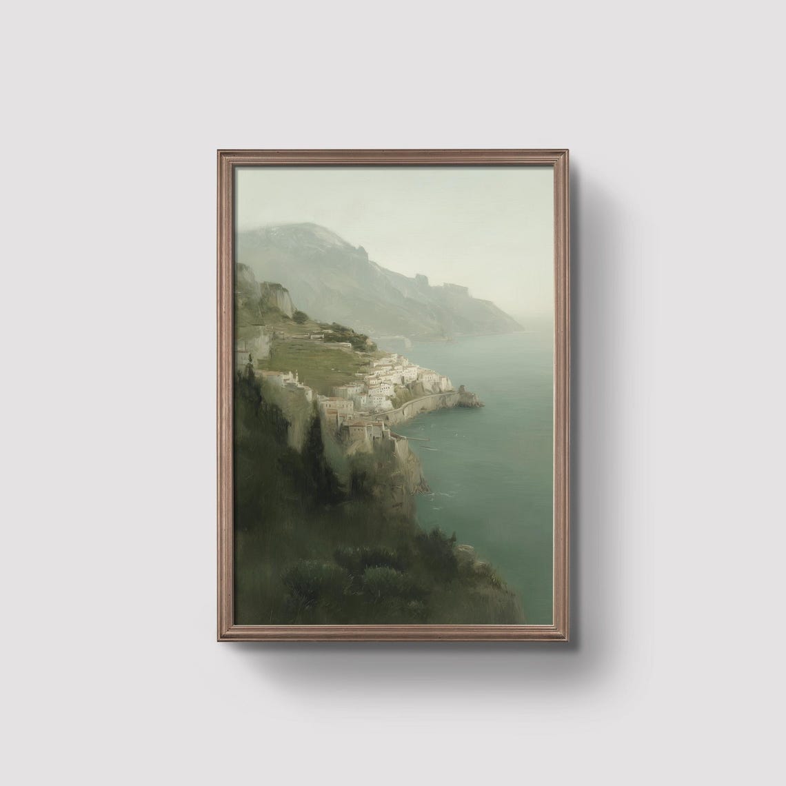 Amalfi Coast Italy Mediterranean Cliff Village Coastal View Poster