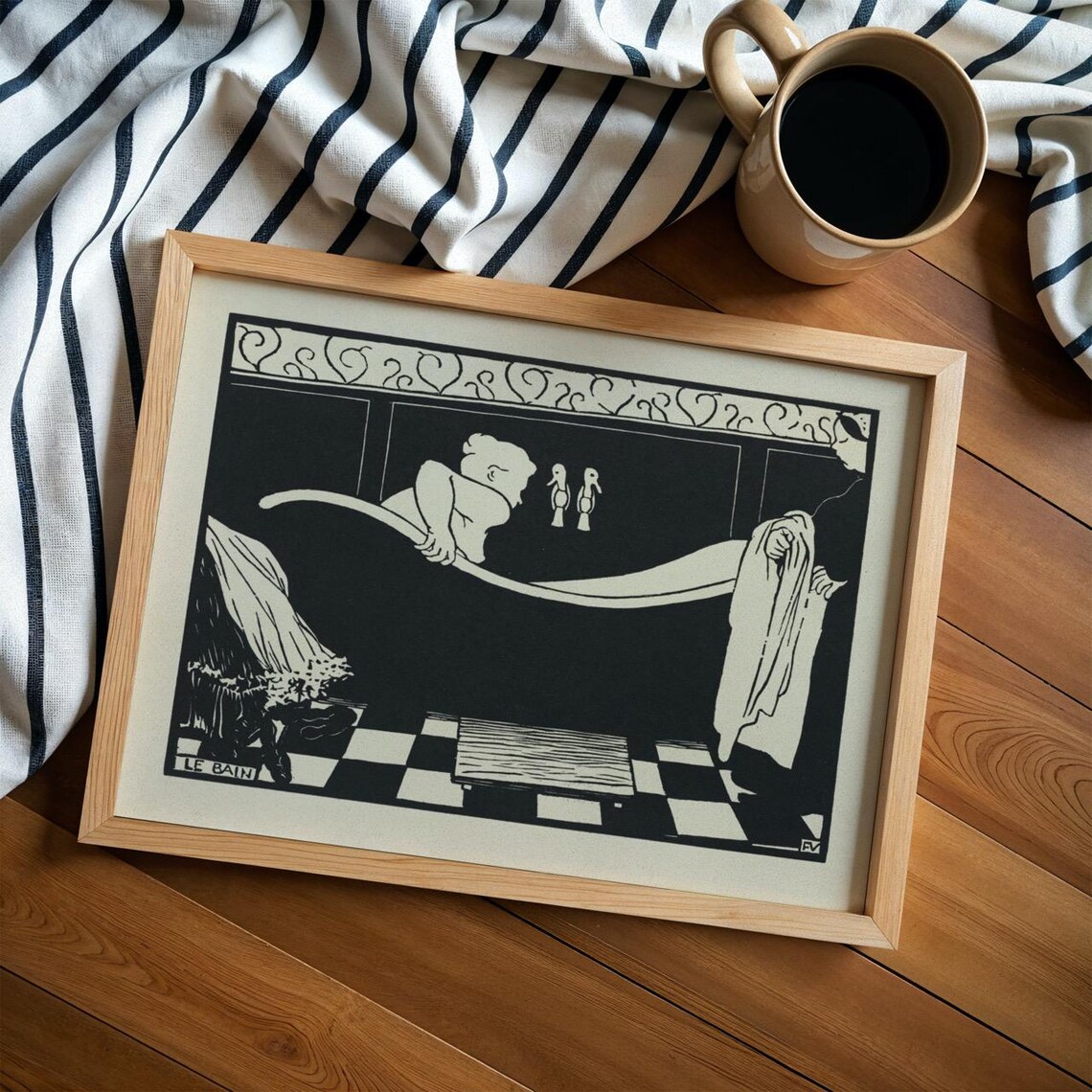 The Bath By Flix Vallotton, Vintage Art Nouveau Poster