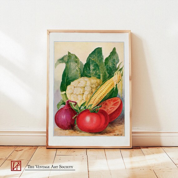 Vintage Vegetable Poster Kitchen Wall Decor Retro Vegetable Still Life Gift For Food Lover Poster