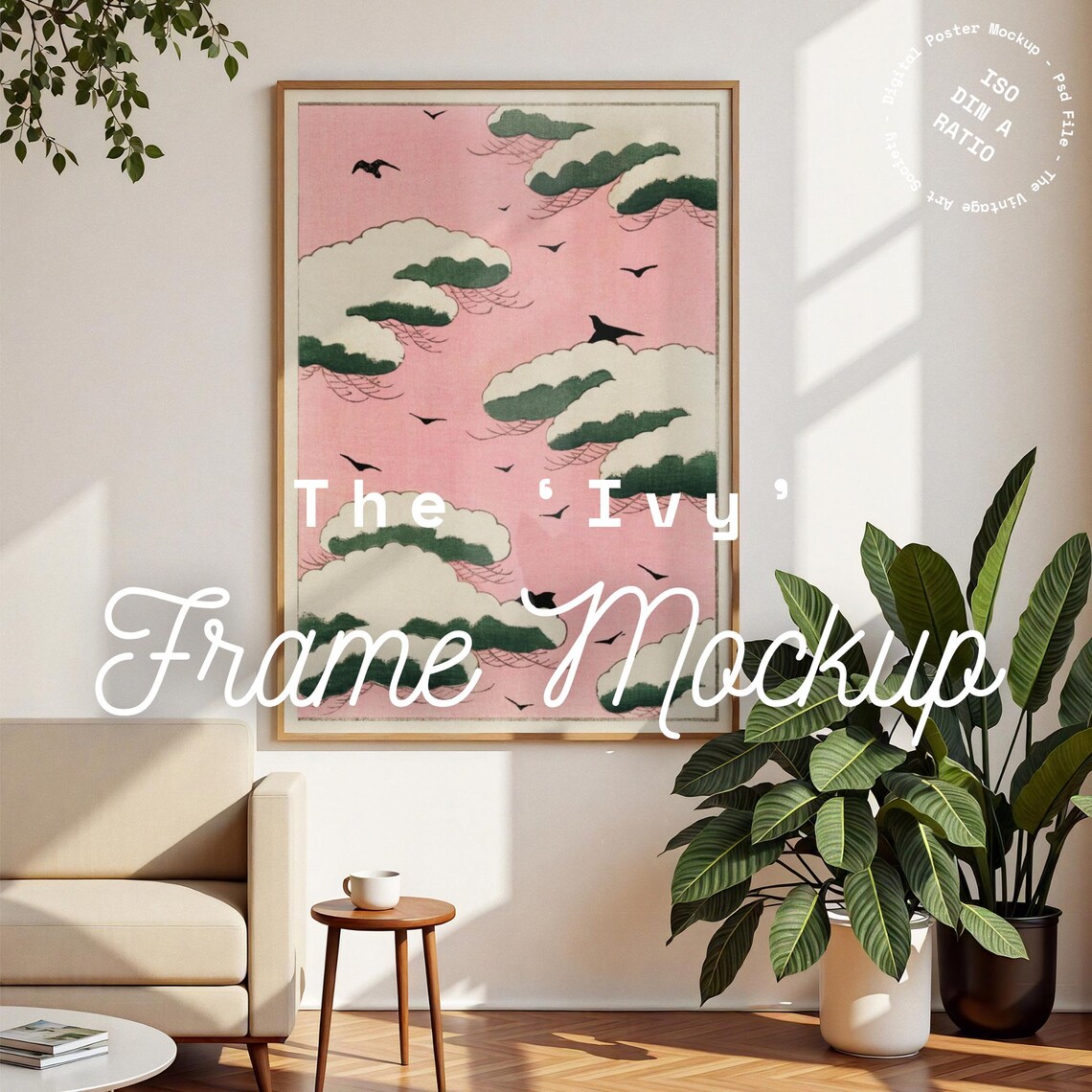 Minimalist Wall Art Display Mockup, Modern Interior