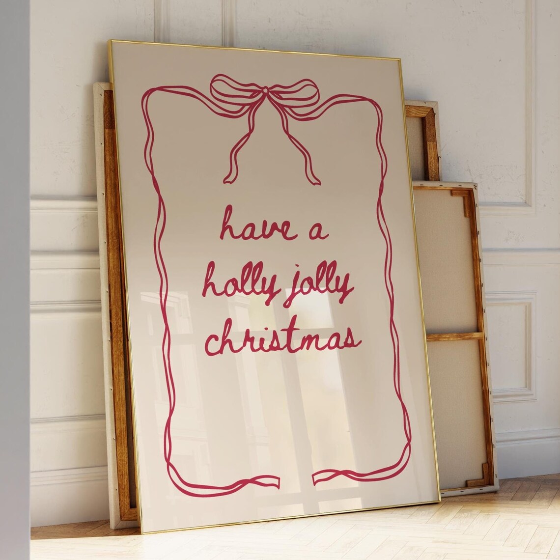 Have A Holly Jolly Christmas Coquette Bow Art Print - Image 3