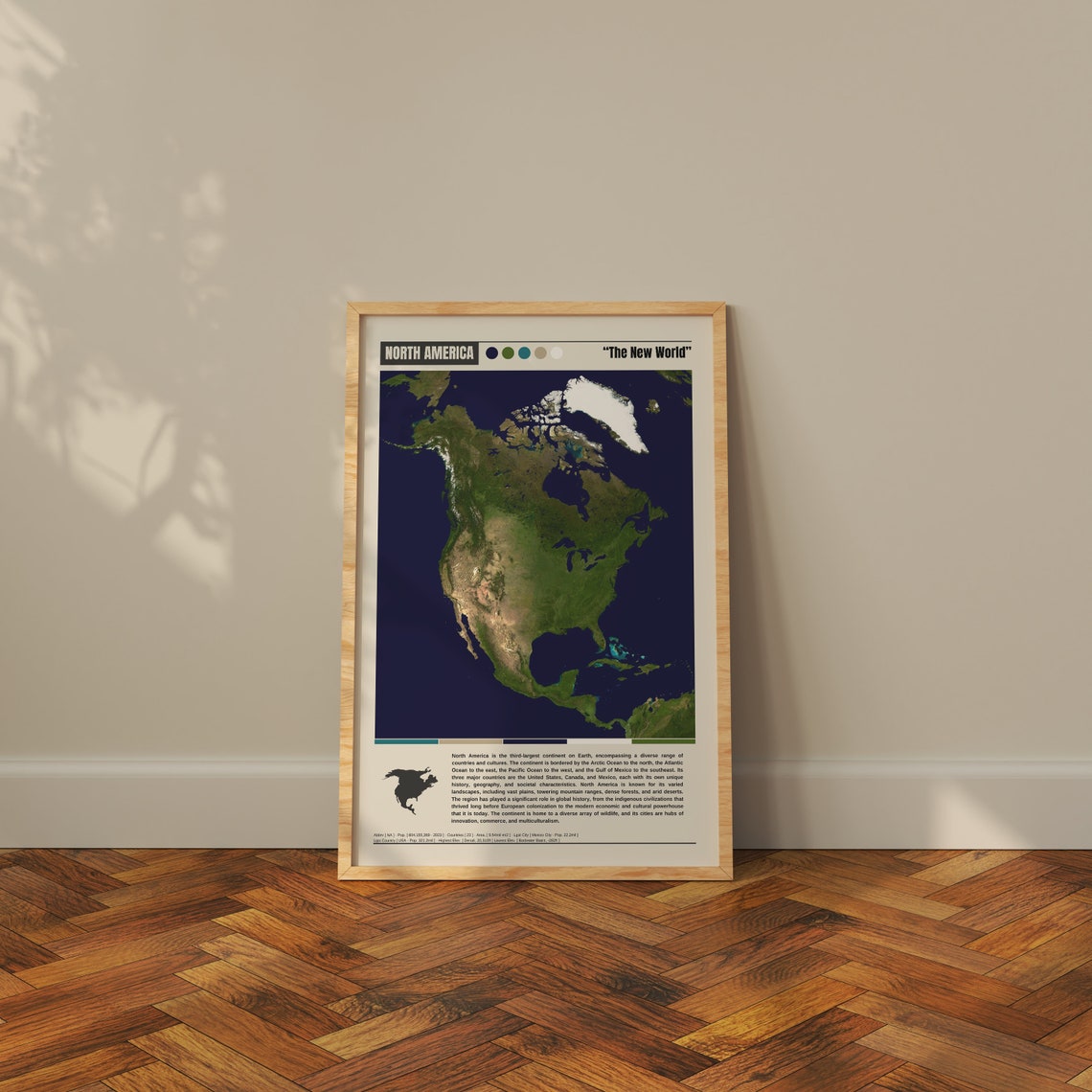 North America The New World Continent Satellite Map View Poster - Image 3