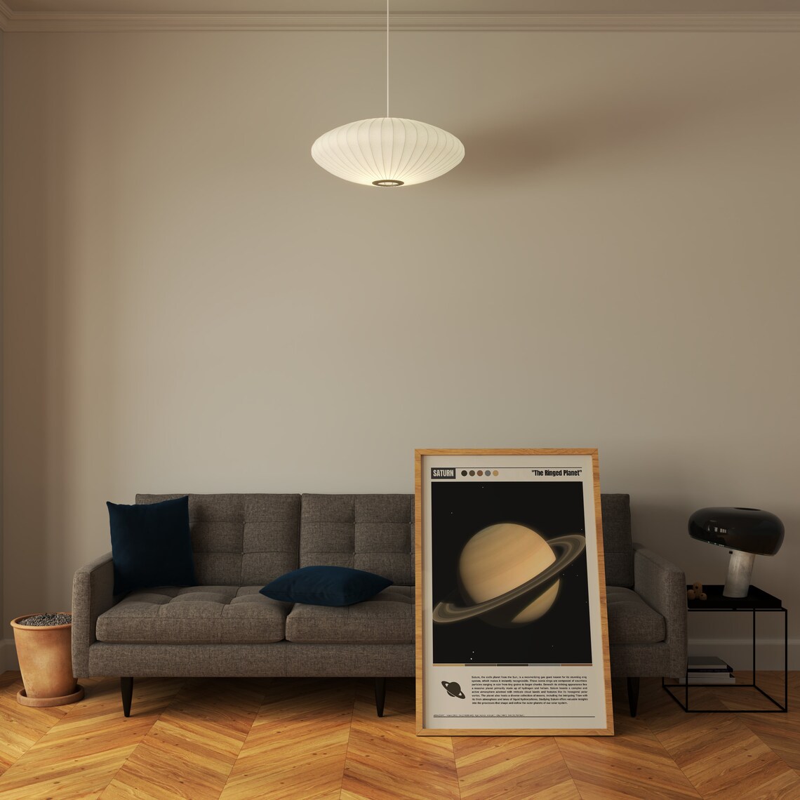 Saturn Poster, Outer Space Planet Wall Art Print - Image 6