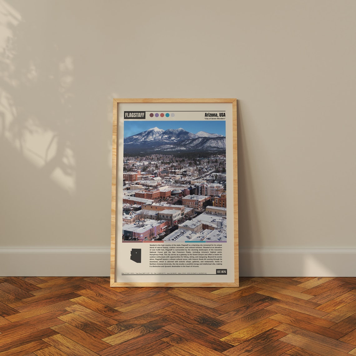 Flagstaff Arizona Snowy San Francisco Peaks Winter Town Poster - Image 3
