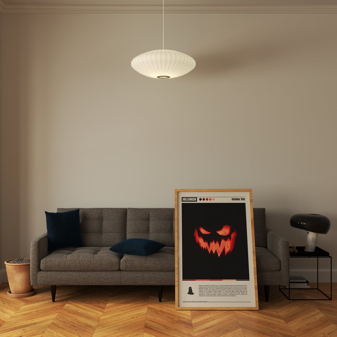 Halloween October 31st Menacing Glowing Jack O Lantern Face Poster - Image 5