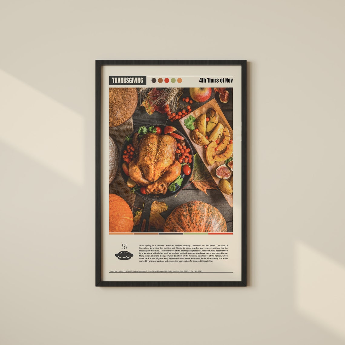 Thanksgiving Fourth Thursday Roast Turkey Feast Dinner Spread Poster