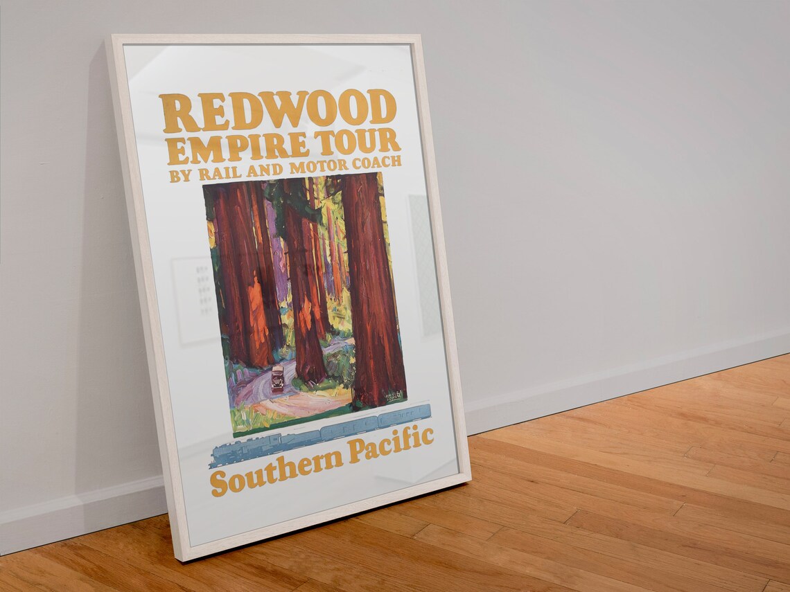 Redwood Empire Tour by Rail and Motor Coach Southern Pacific Poster - Image 4