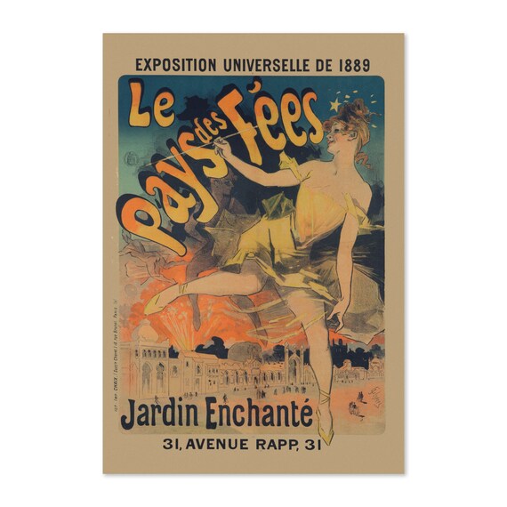 Jules Cheret Le Pays des Fees 1889 French Exposition Art Poster