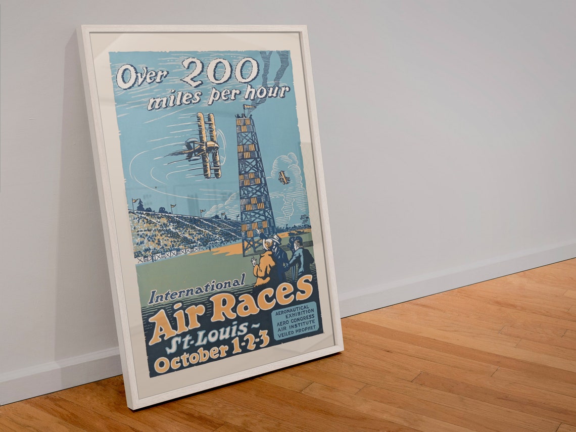 International Air Races St Louis October Vintage Aviation Poster - Image 4