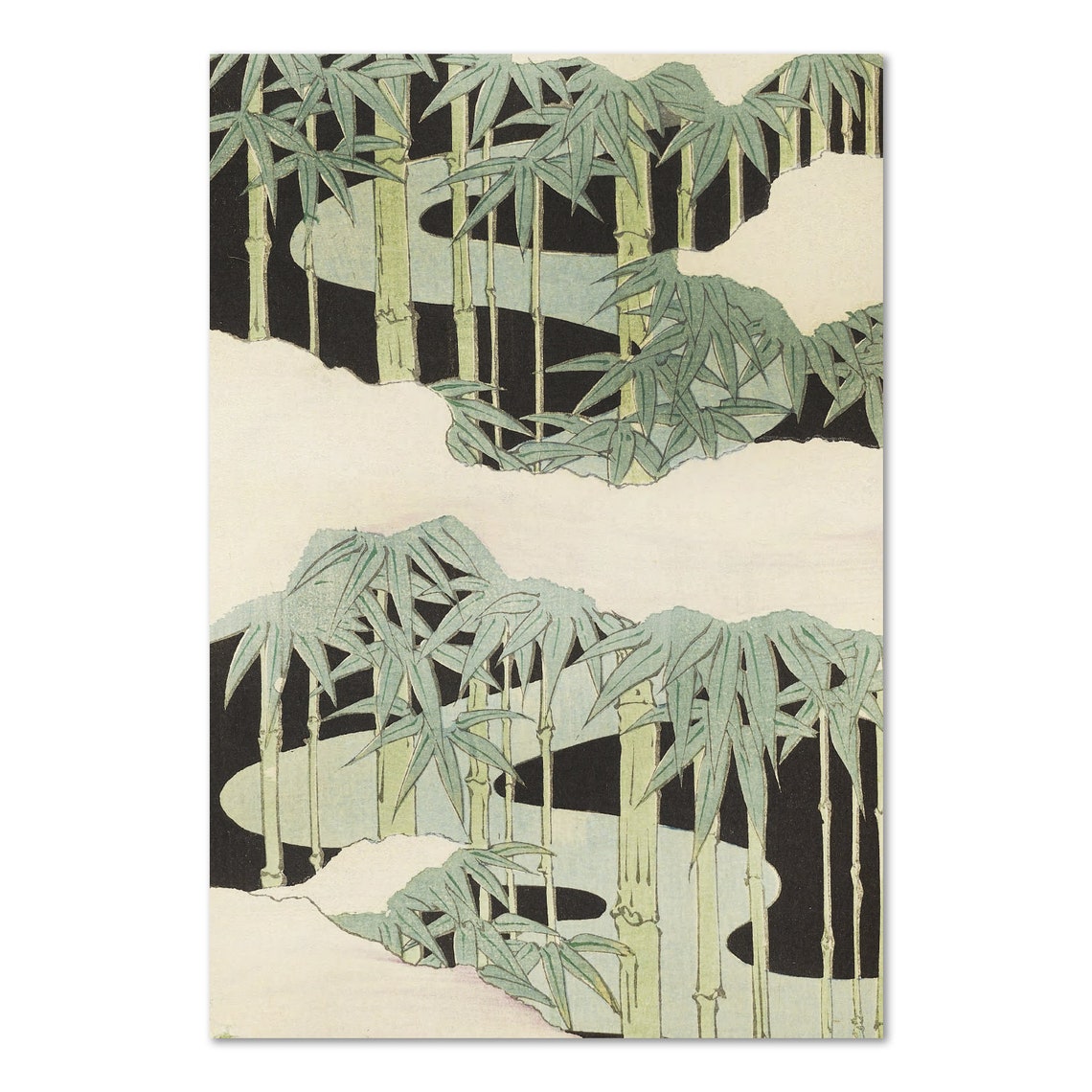 Bijutsukai Bamboo Snow 1901 Korin Furuya Japanese Woodblock Poster
