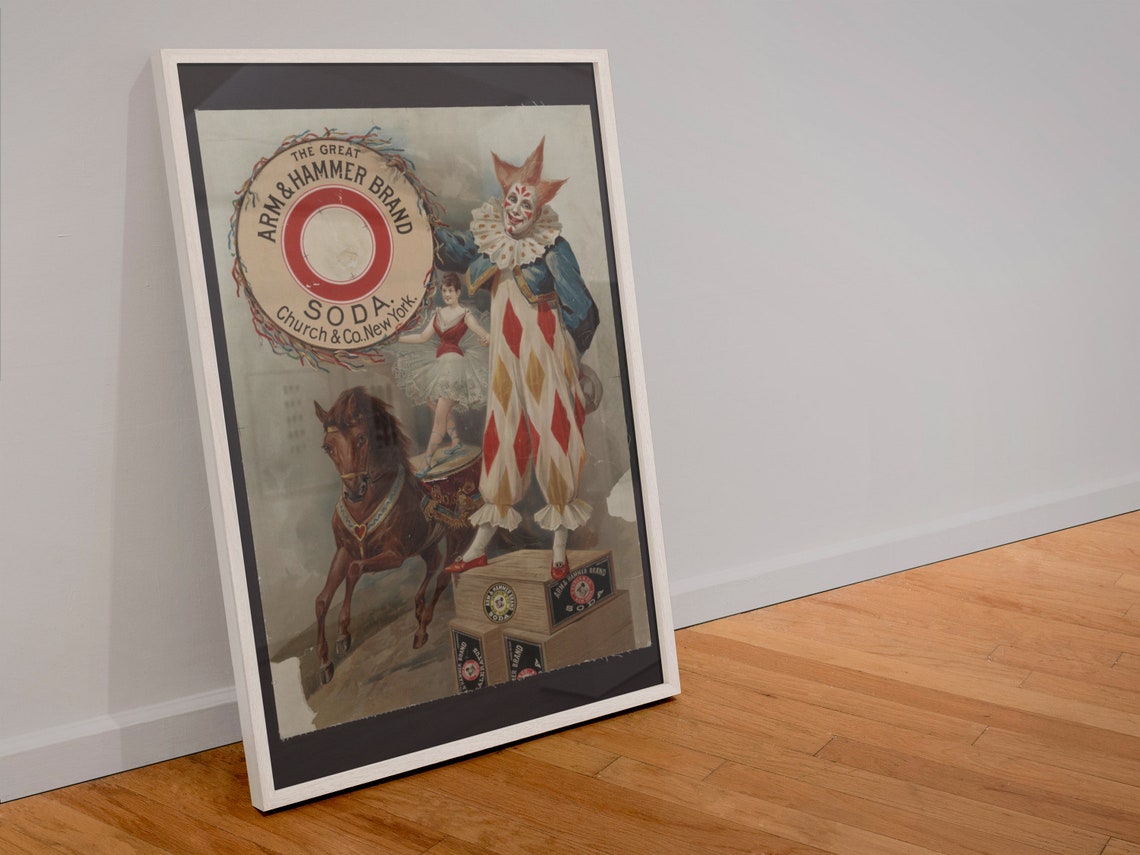 Classic Arm and Hammer Vintage Clown Circus Baking Soda Poster - Image 4