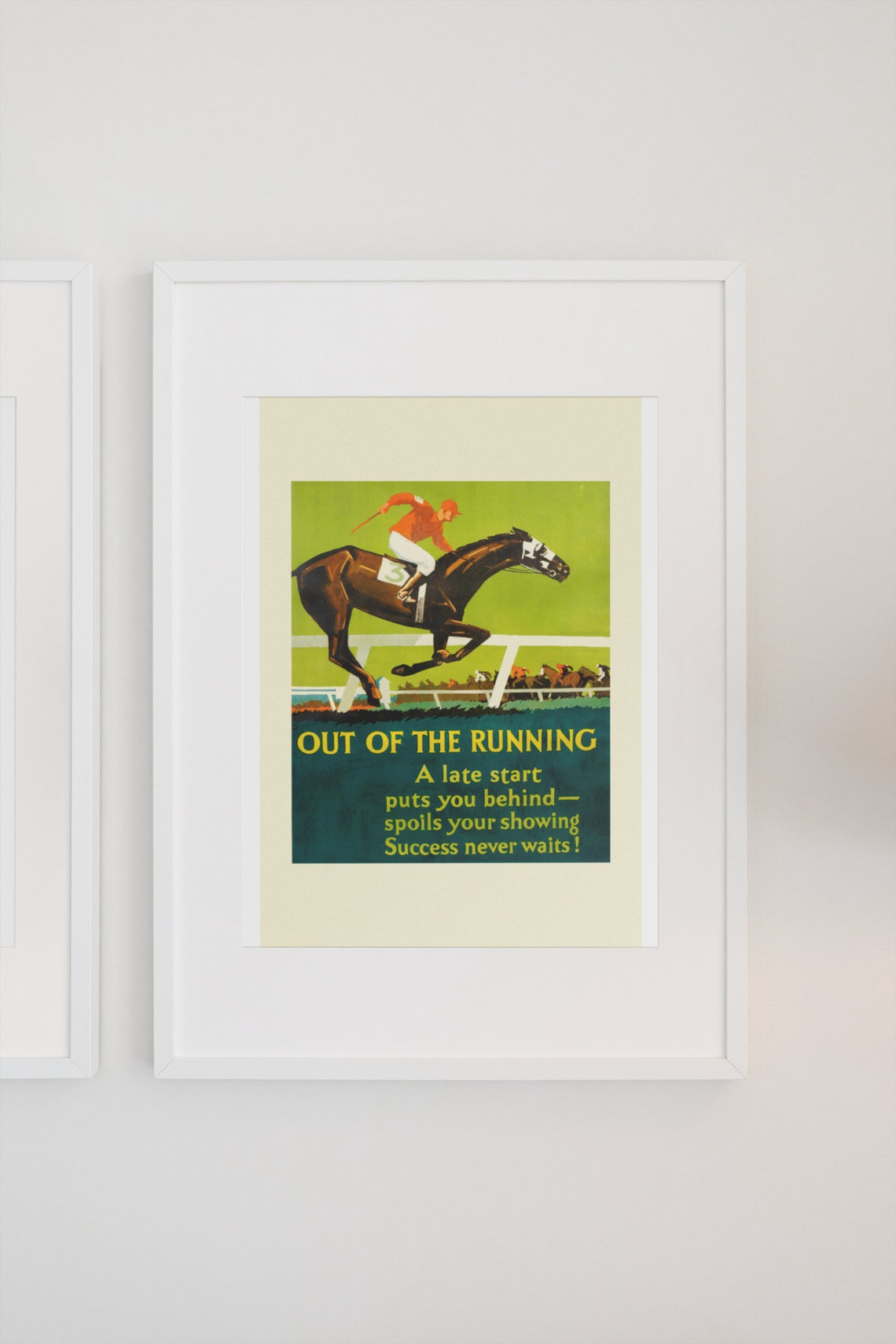Out Of The Running Horse Race Success Never Waits Vintage Poster - Image 3