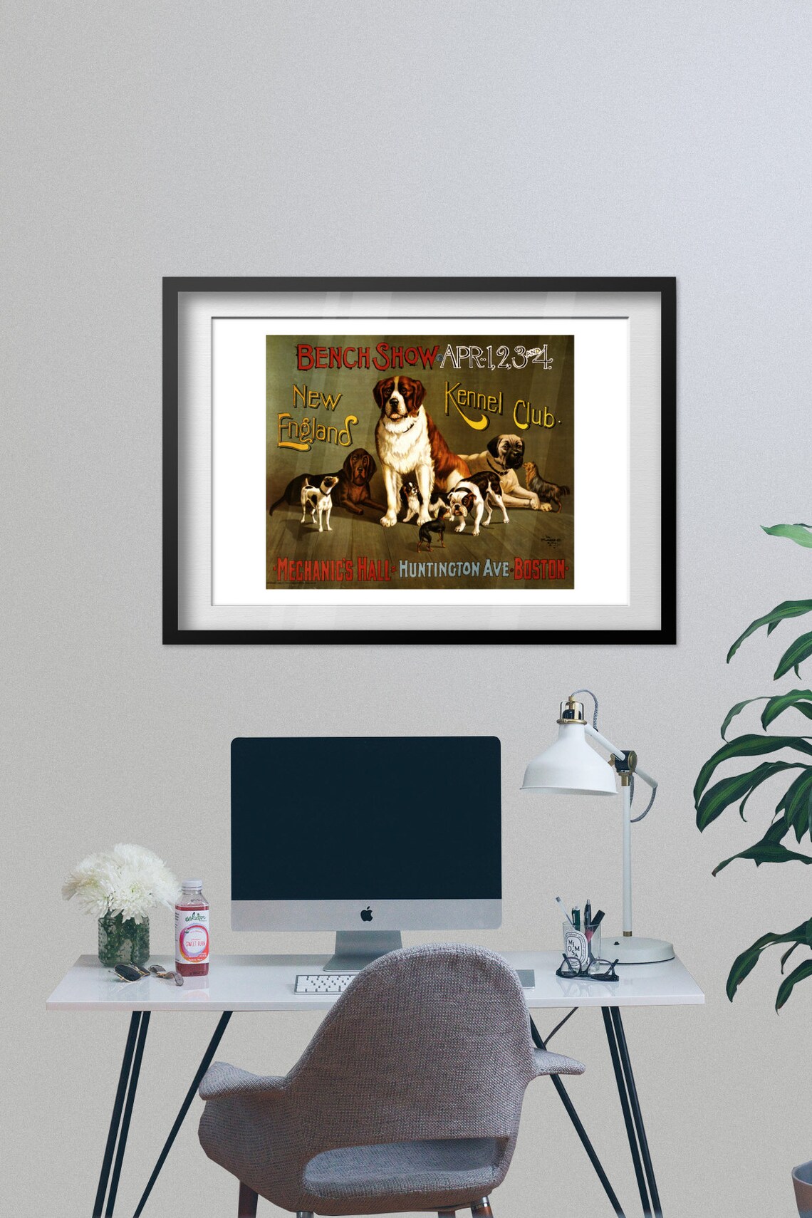 1890 Classic Dog Show Poster New England Kennel Club Boston Vintage Advertising Art Print For Gifts And Wall Art Dcor - Image 2