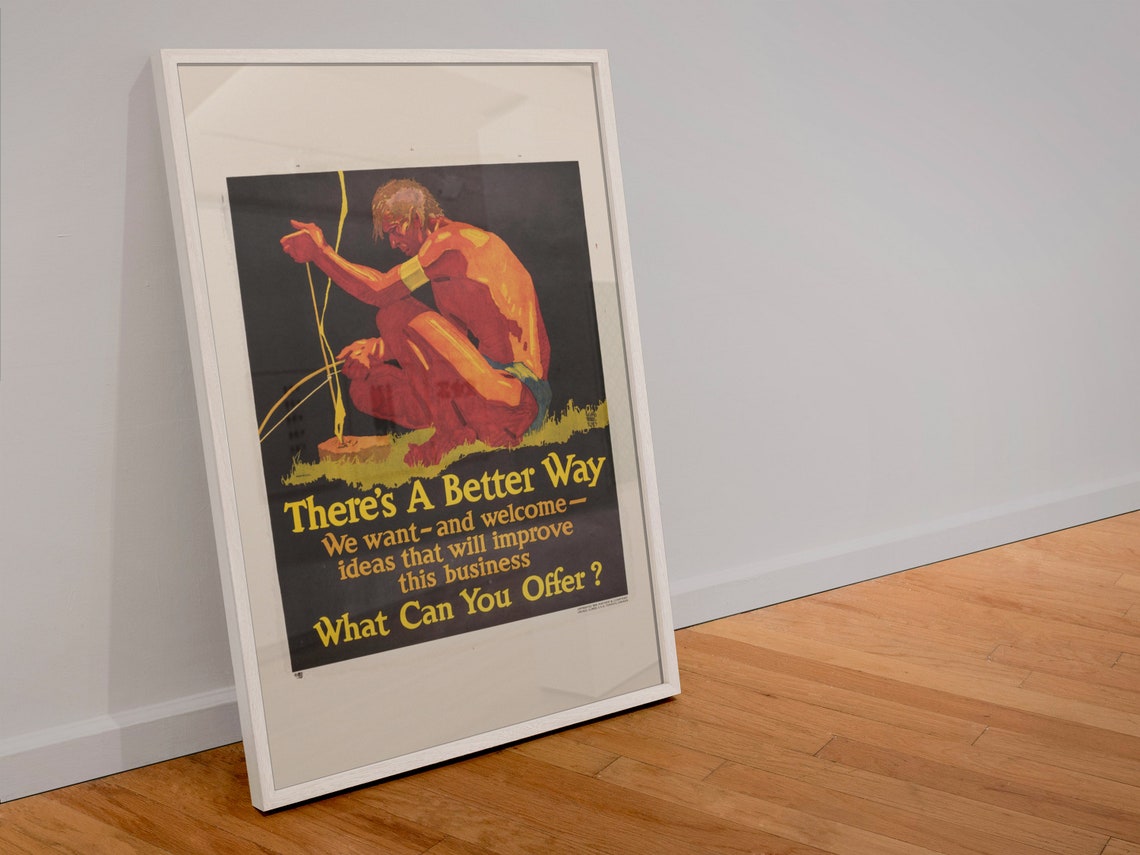 Theres A Better Way Fire Maker Vintage Motivational Business Poster - Image 4