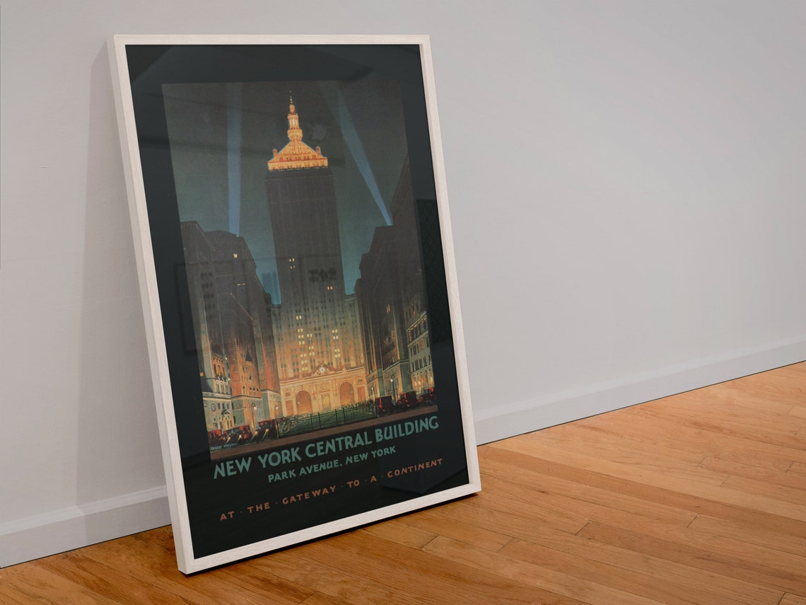 New York Central Building Park Avenue Night 1930 New York City Poster - Image 4