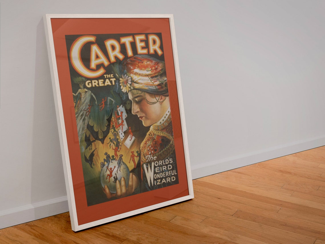 Carter The Great Worlds Weird Wonderful Wizard Magic Art Poster - Image 4