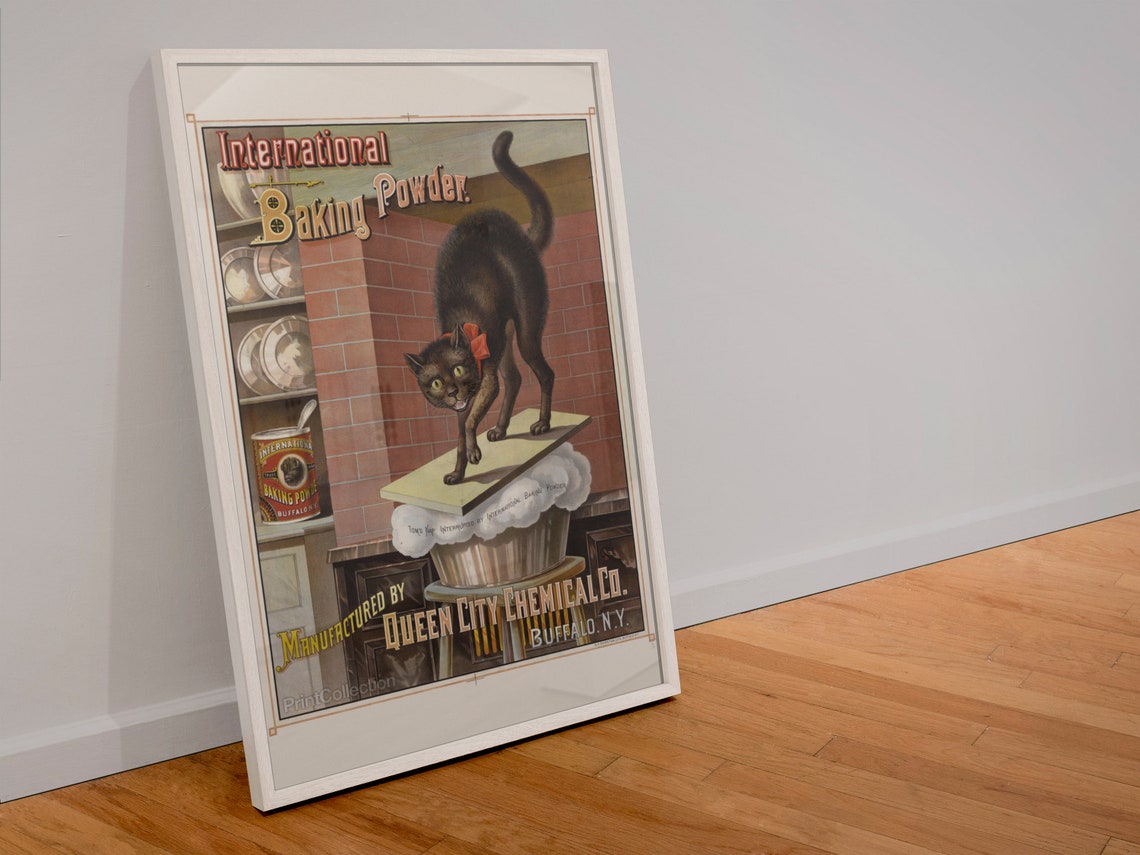 International Baking Powder Vintage Black Cat Kitchen Poster - Image 4
